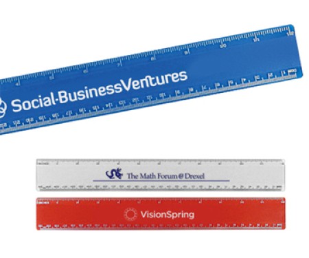 PLASTIC BEVELED RULER 12"
