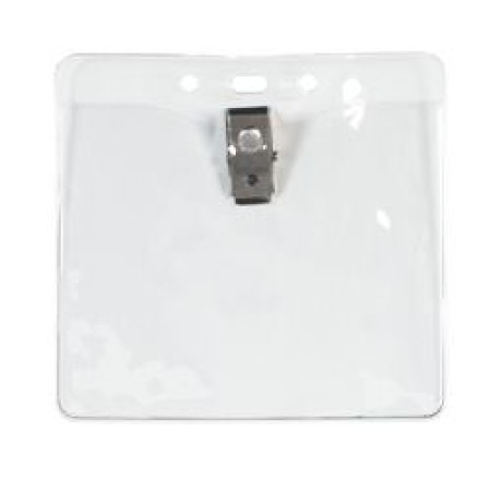 BADGE POUCH WITH BULLDOG CLIP 4-1/8" x 3-7/8"