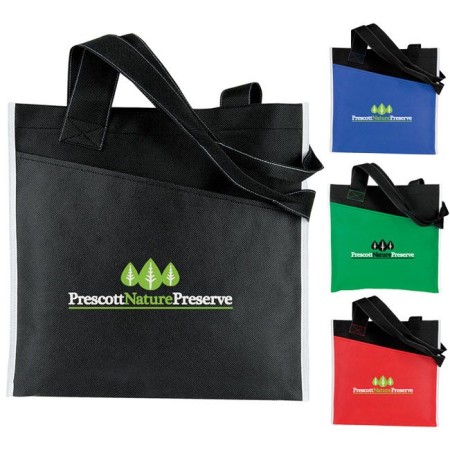 ANGLED POCKET NON WOVEN TOTE 14-1/2"W x 14"H 24 HR