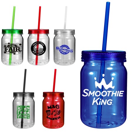 PLASTIC MASON JAR 24 oz