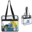 Clear Zippered Tote:11-5/8”w x 11-3/4”h x 5-7/8”d Clear Zippered Tote:11-5/8”w x 11-3/4”h x 5-7/8”d